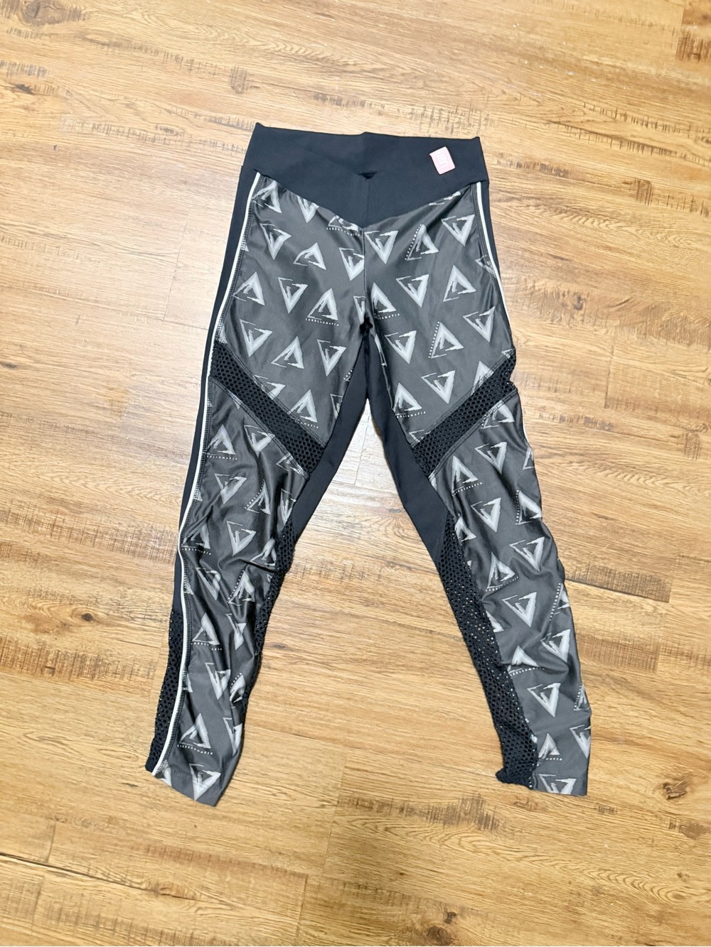 Girls' Black Patterned Active Leggings - Comfort Stretch